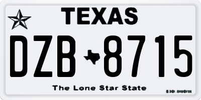 TX license plate DZB8715
