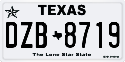 TX license plate DZB8719