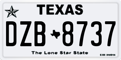 TX license plate DZB8737