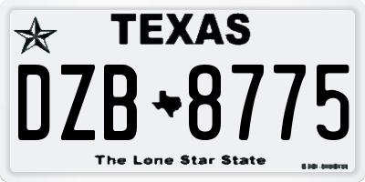 TX license plate DZB8775