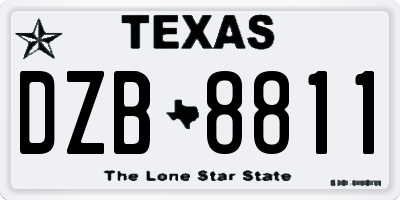 TX license plate DZB8811