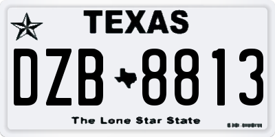 TX license plate DZB8813