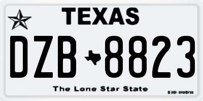 TX license plate DZB8823