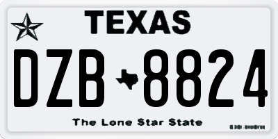 TX license plate DZB8824