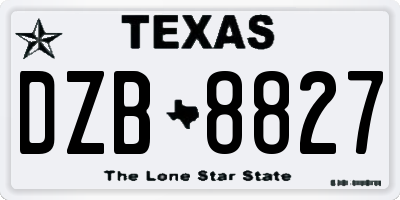 TX license plate DZB8827