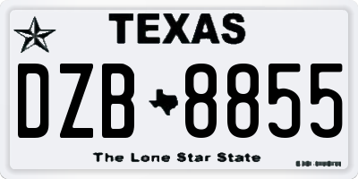 TX license plate DZB8855