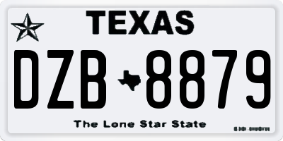 TX license plate DZB8879