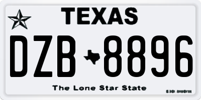 TX license plate DZB8896
