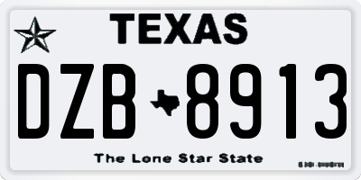 TX license plate DZB8913