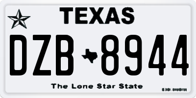 TX license plate DZB8944