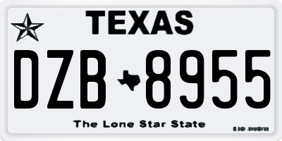 TX license plate DZB8955