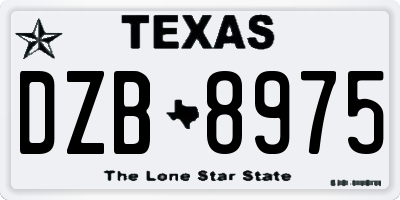TX license plate DZB8975
