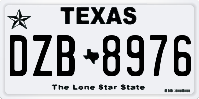 TX license plate DZB8976
