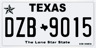 TX license plate DZB9015