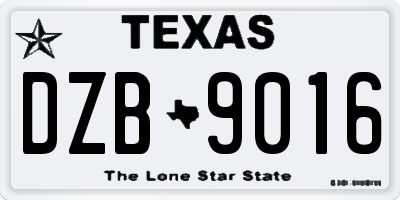TX license plate DZB9016
