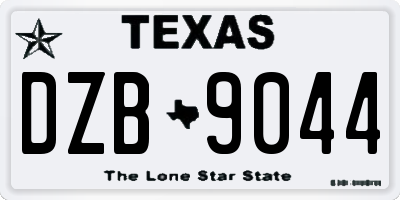 TX license plate DZB9044