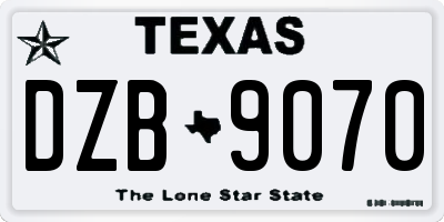 TX license plate DZB9070