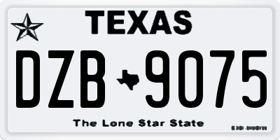 TX license plate DZB9075