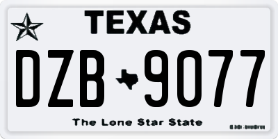 TX license plate DZB9077