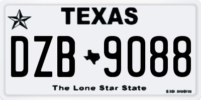 TX license plate DZB9088