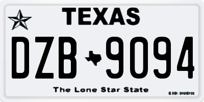 TX license plate DZB9094