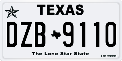 TX license plate DZB9110