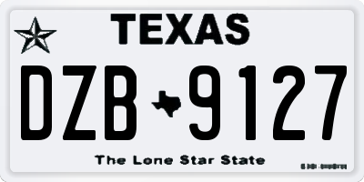 TX license plate DZB9127