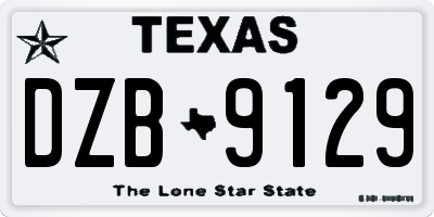 TX license plate DZB9129