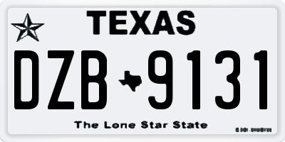 TX license plate DZB9131