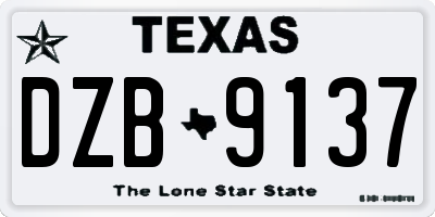 TX license plate DZB9137