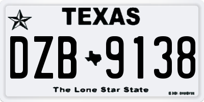 TX license plate DZB9138