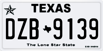 TX license plate DZB9139
