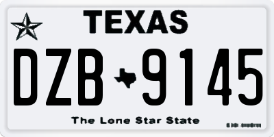 TX license plate DZB9145