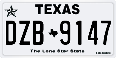 TX license plate DZB9147