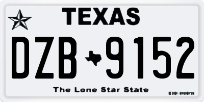 TX license plate DZB9152