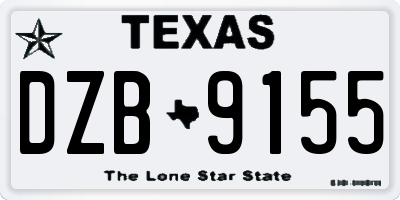 TX license plate DZB9155