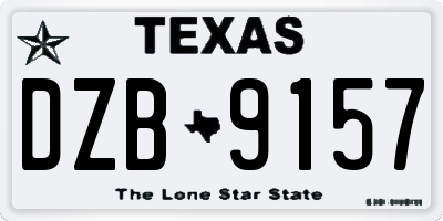 TX license plate DZB9157