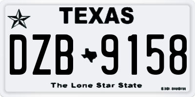 TX license plate DZB9158