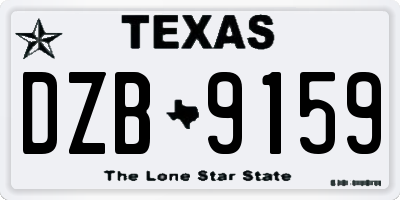 TX license plate DZB9159