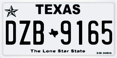 TX license plate DZB9165