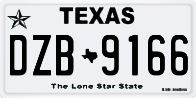 TX license plate DZB9166