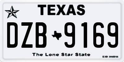 TX license plate DZB9169