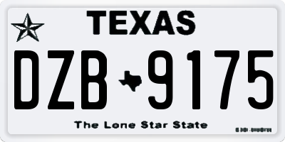 TX license plate DZB9175