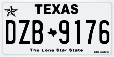 TX license plate DZB9176