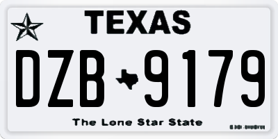 TX license plate DZB9179
