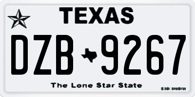 TX license plate DZB9267