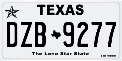 TX license plate DZB9277