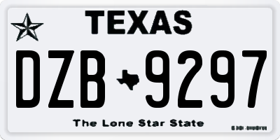 TX license plate DZB9297