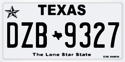 TX license plate DZB9327
