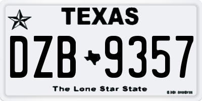 TX license plate DZB9357
